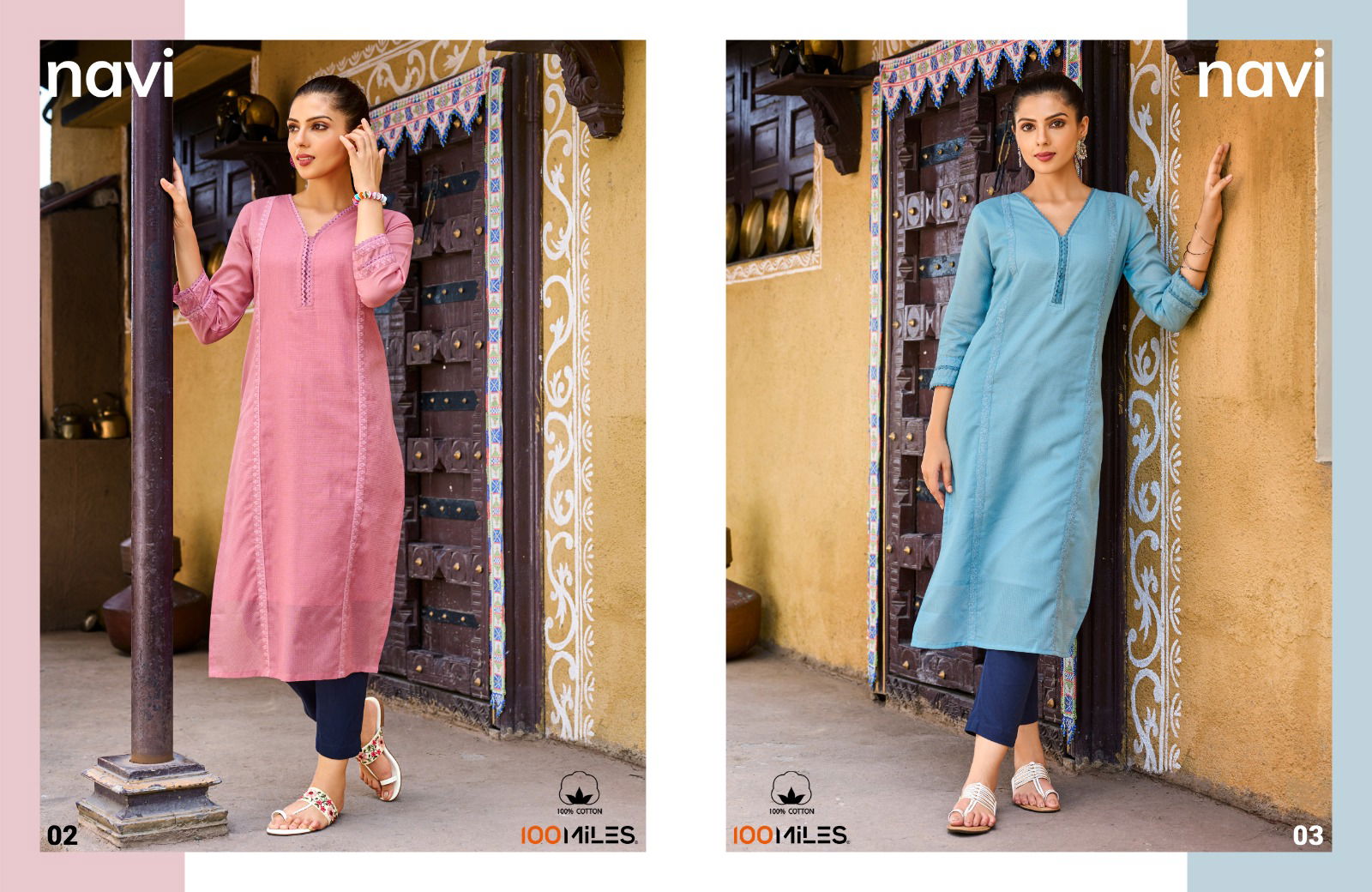 Navi By 100 MILES Embroidered Work kurtis Catalog